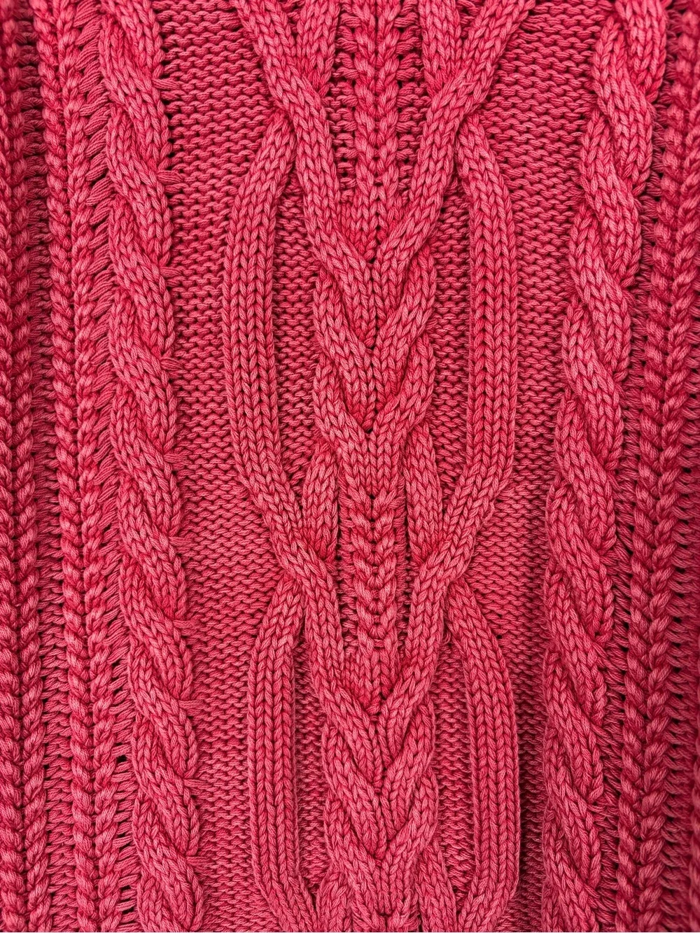 Free People Frankie Cotton Cable Knit Crewneck Sweater in Sour Cherry XL - Picture 4 of 7